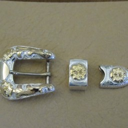 3/8″ Sterling Buckle Set with 10K Gold Overlay