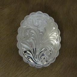 2″ X 1-5/8″ Sterling Silver  Scalloped Bola