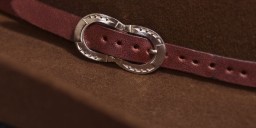 3/8″ Leather Hatband with Sterling Silver Double Horseshoe Buckle- Adjustable
