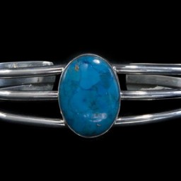 Sterling Cuff Bracelet with Turquoise Stone