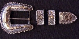 1″ Sterling Ranger Buckle Set with Rope Edge and 10K Overlay