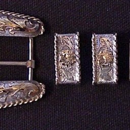 1″ Sterling Ranger Buckle Set with Rope Edge and 10K Overlay