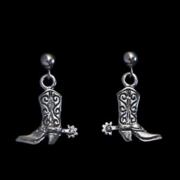 Sterling Boot Earrings