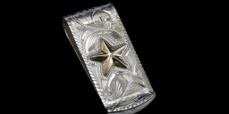 7/8″ X 2″ Sterling Money Clip with 10K Texas Star