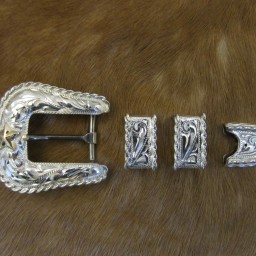 3/4″ Sterling Silver Buckle Set with 10k Texas Star