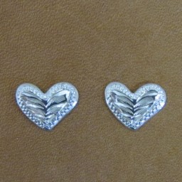 3/8″ Sterling Silver Fancy Heart Earrings