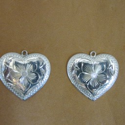 1″ Sterling Silver Heart Earrings