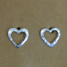 3/8″ Sterling Silver Cutout Heart Earrings