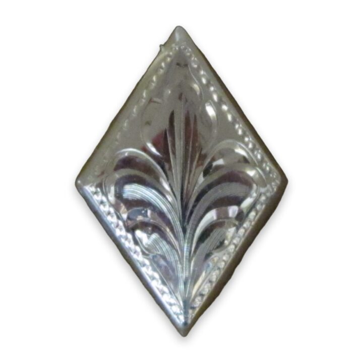 1-1/2″ Sterling Silver Diamond Bola, on a white background