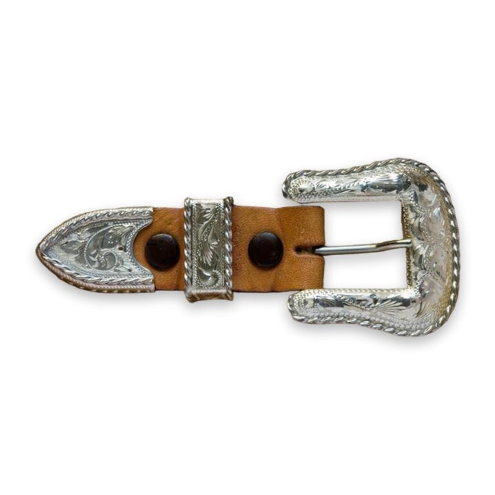 1″ Sterling Ranger Buckle Set with rope edge, on a white background