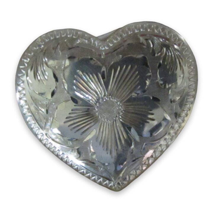1-1/2″ Sterling Silver Heart Bola, on a white background