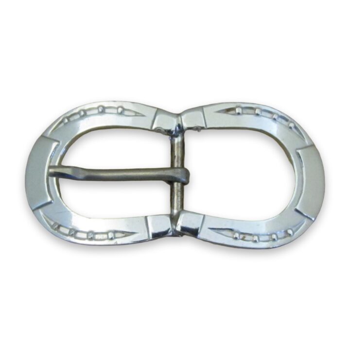 3/8″ Sterling Silver Double Horseshoe Buckle, on a white background