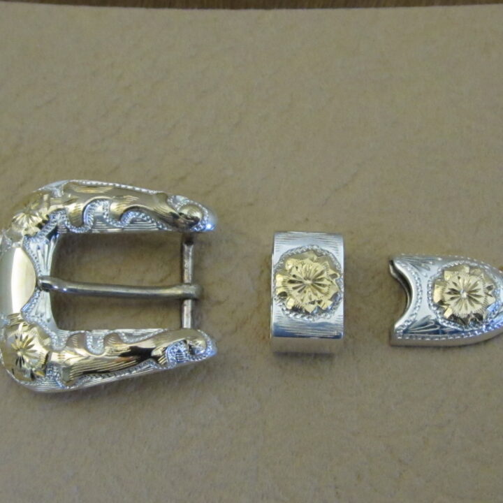 3/8" Sterling Buckle Set with 10K Gold Overlay