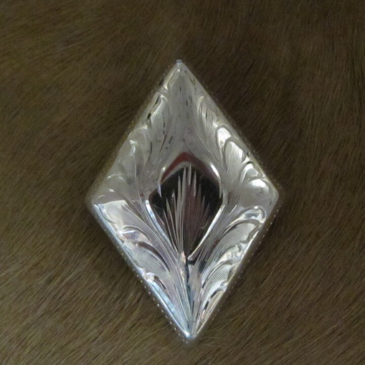 2" Sterling Silver Hand Engraved Diamond Bola