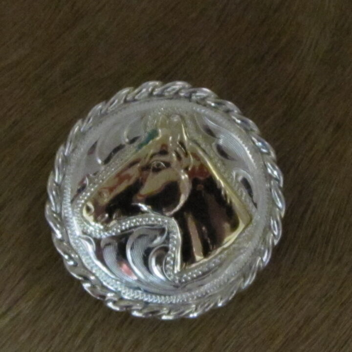 1" Sterling Silver Round Bola with 10K Horsehead