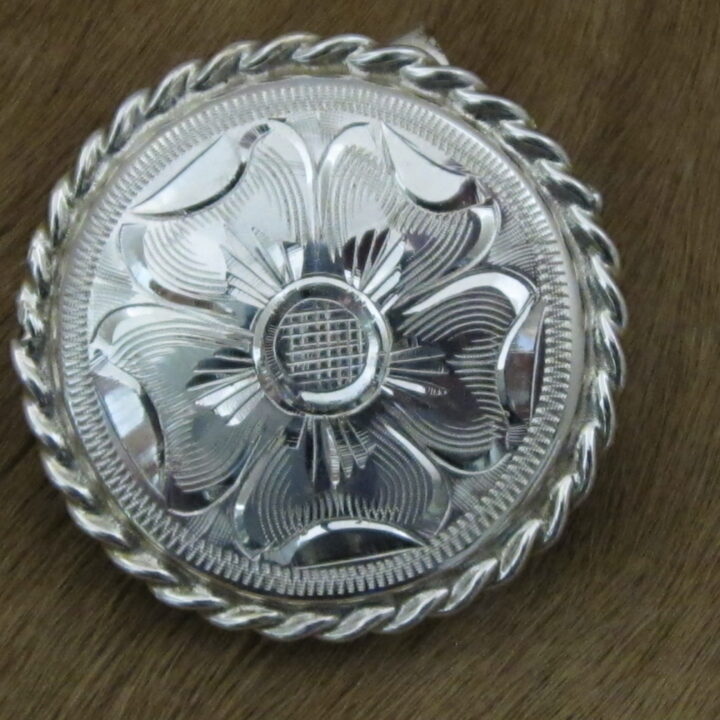 1-1/2" Sterling Silver Round with Rope Edge
