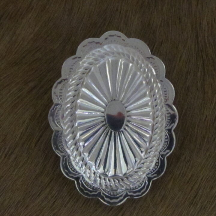 1-5/8"" Sterling Silver Oval Scalloped Bola
