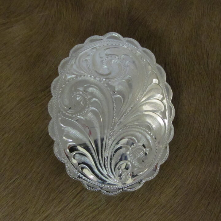 2" X 1-5/8" Sterling Silver Scalloped Bola