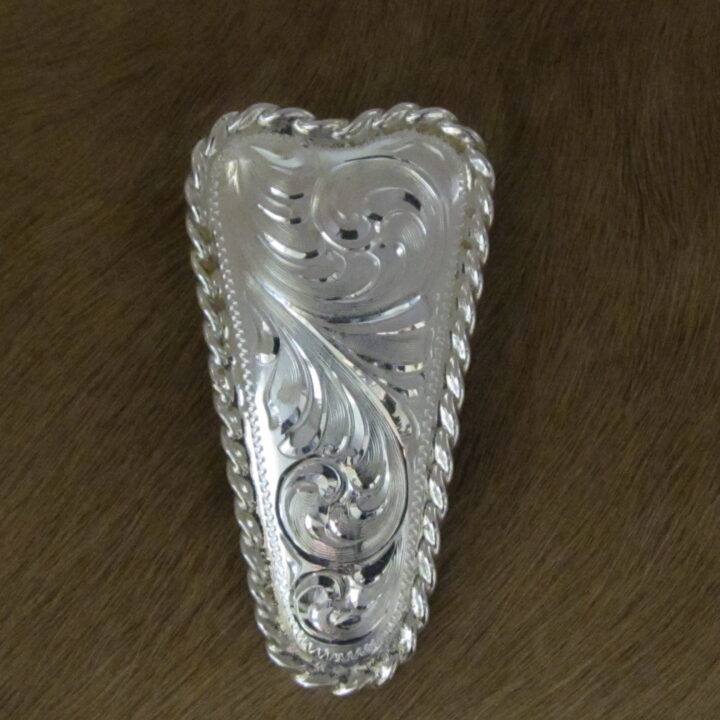 1" X 2" Sterling Silver Tapered Plate Bola with Rope Edge
