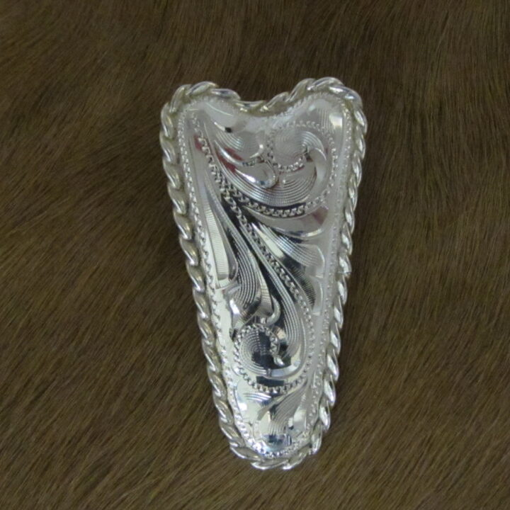 3/4" X 1-1/2" Sterling Silver Tapered Plate Bola with Rope Edge