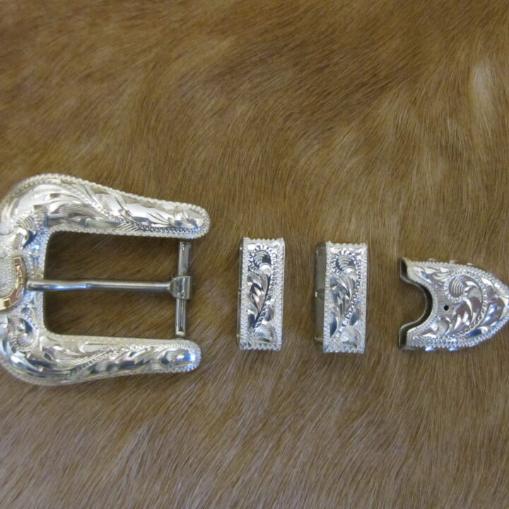 3/4" Sterling Silver Buckle Set with 10k Horseshoe