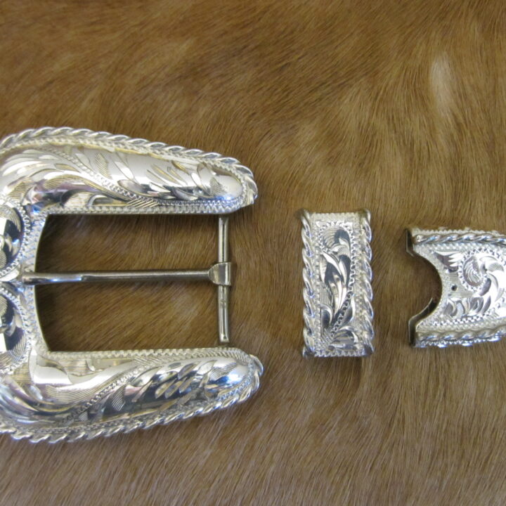 1" Sterling Ranger Buckle Set with Rope Edge