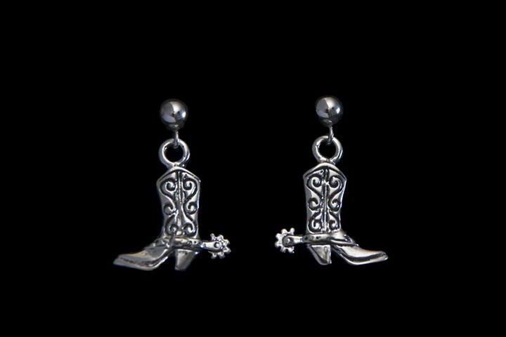 Sterling Boot Earrings