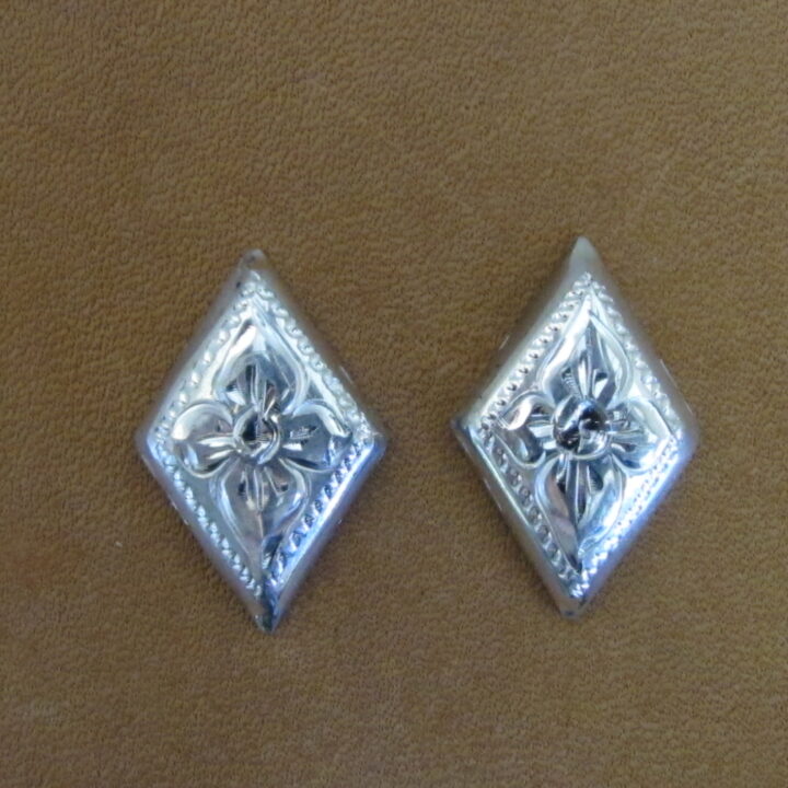 3/4" Sterling Silver Diamond Earring