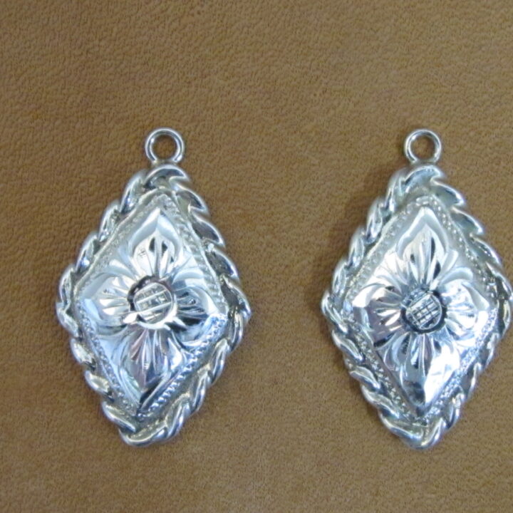 3/4" Sterling Silver Diamond Earring