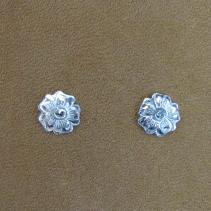 1/4" Sterling Silver Flower Earrings