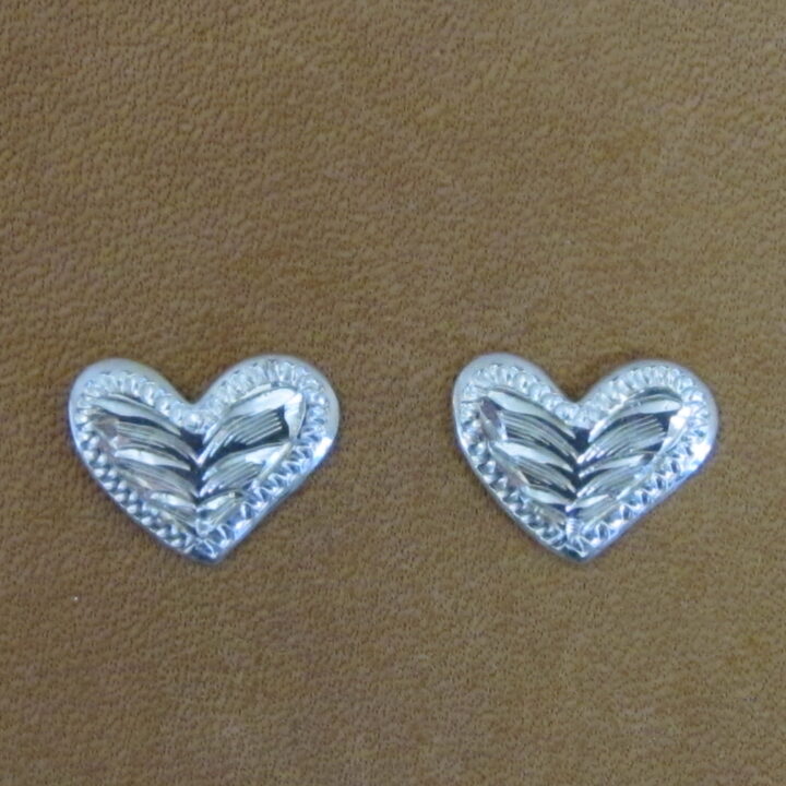 3/8" Sterling Silver Fancy Heart Earrings
