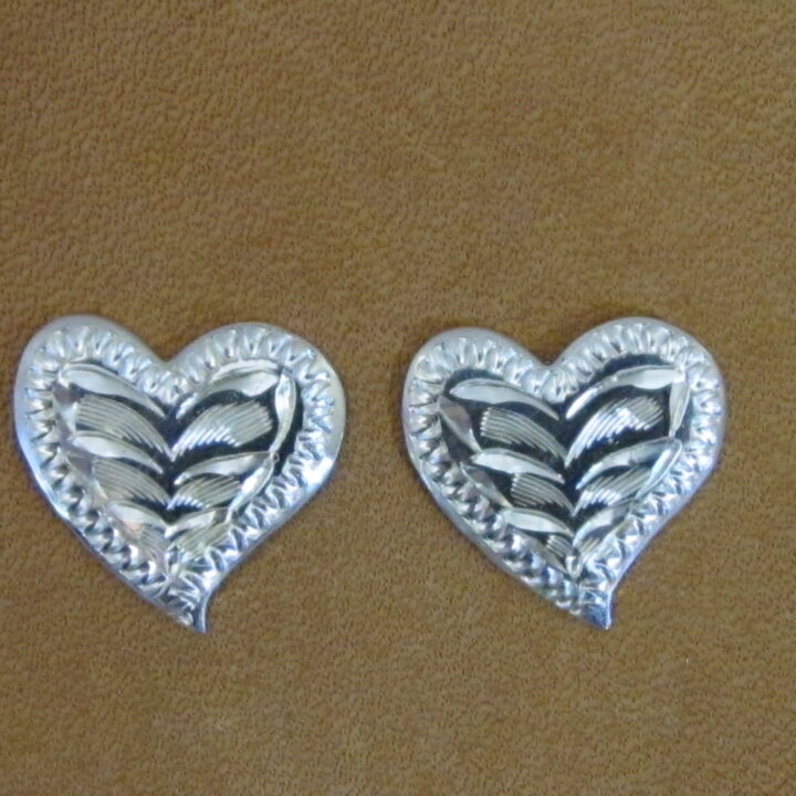 1/2" Sterling Silver Fancy Heart Earrings