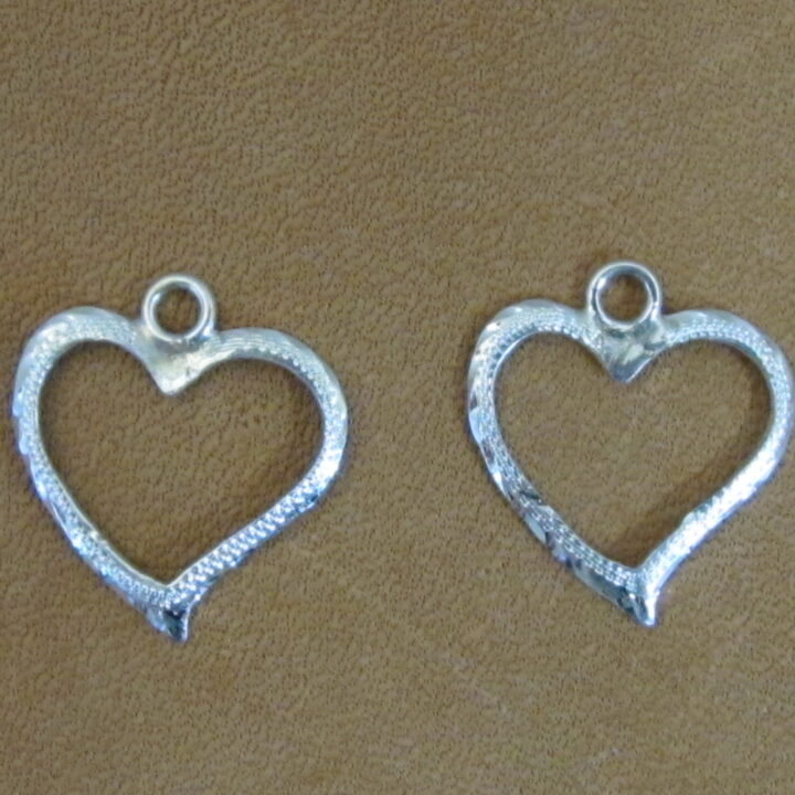 1/2" Sterling Silver Fancy Cutout Heart Earrings