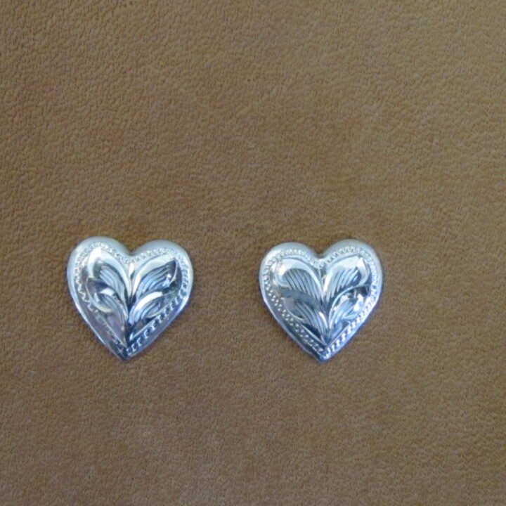 3/8" Sterling Silver Heart Earrings