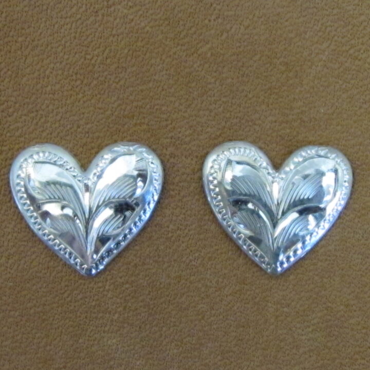 1/2" Sterling Silver Heart Earrings