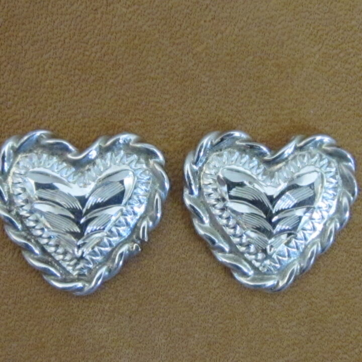 1/2" Sterling Silver Heart Earrings