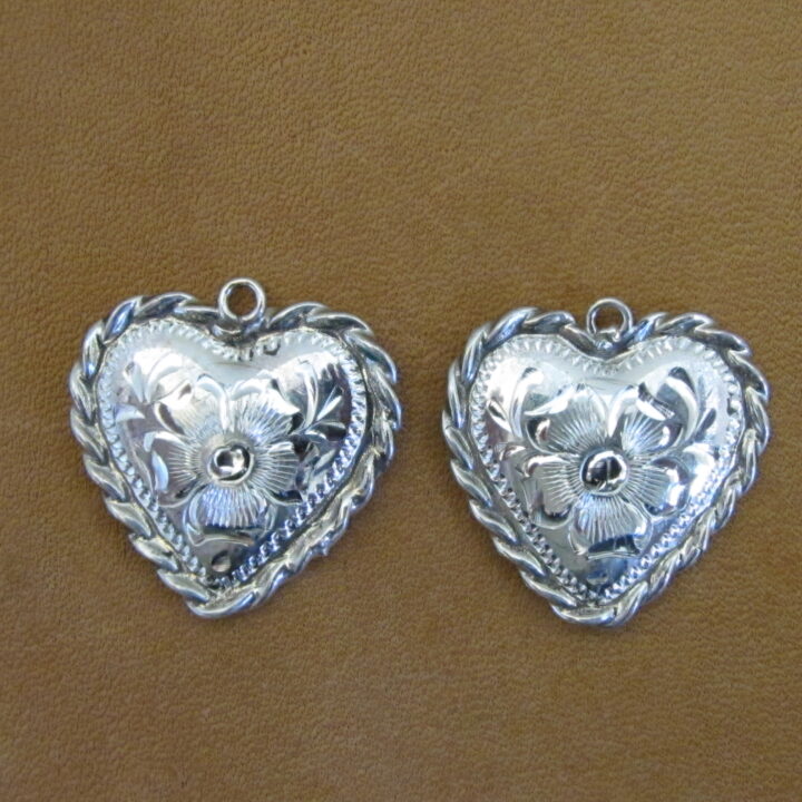 3/4" Sterling Silver Heart Earrings