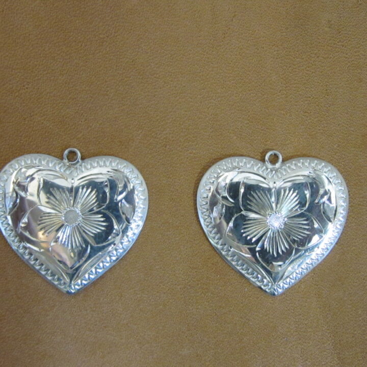 1" Sterling Silver Heart Earrings