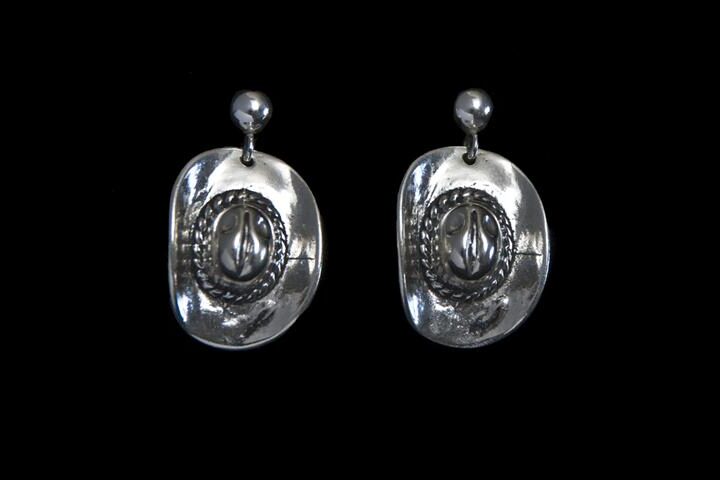 Sterling Cowboy Hat Earrings