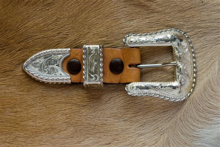 1" Sterling Ranger Buckle Set with rope edge