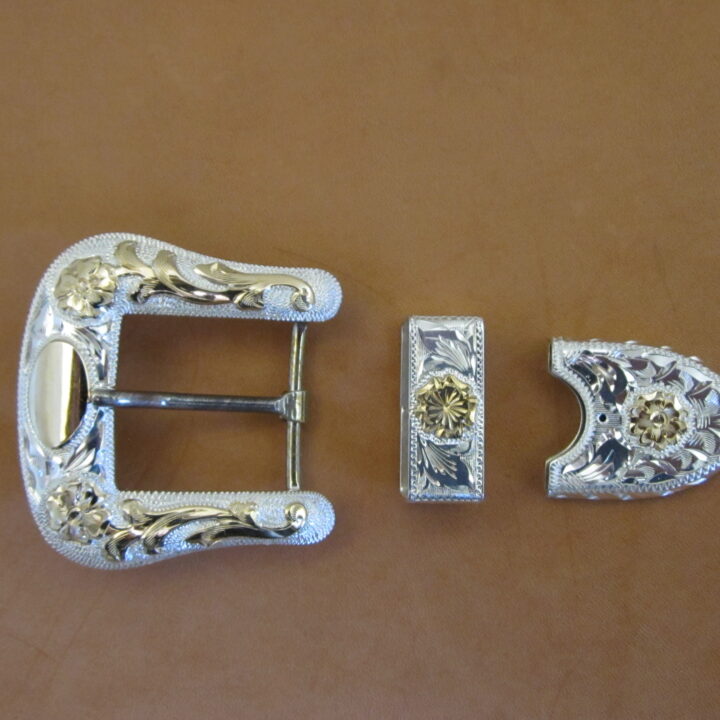 1" Sterling Ranger Buckle Set with 10K Overlay