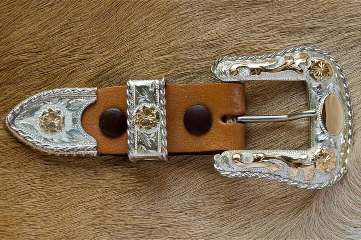 1" Sterling Ranger Buckle Set with Rope and 10K Overlay