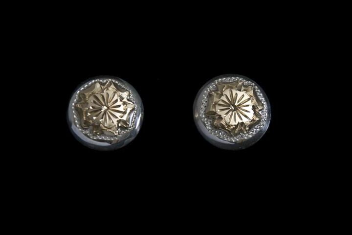 1/2" Sterling Round Earrinds with 10K Gold