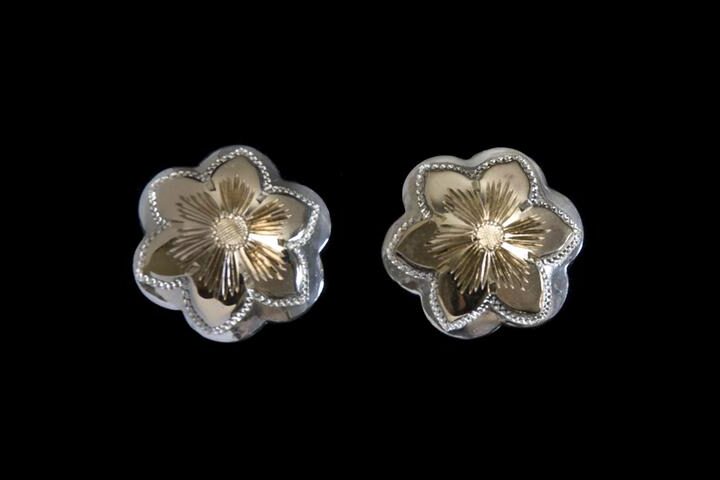 5/8" Sterling & 10K Gold Scallop Earring