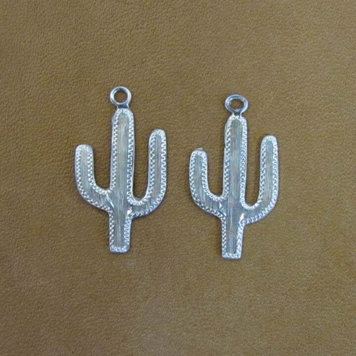 3/4" Sterling Silver Cactus Earrings
