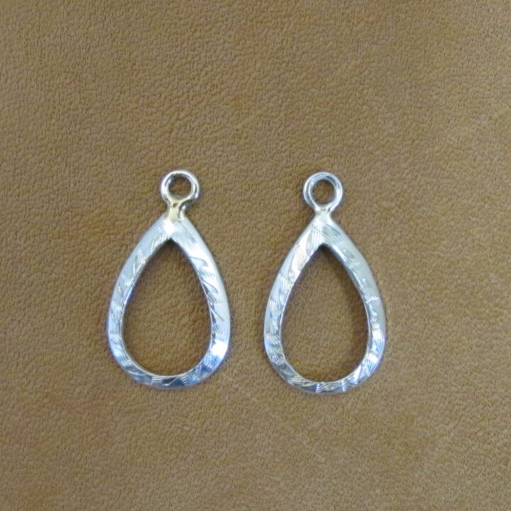 1/2" Sterling Silver Teardrop Cutout Earrings