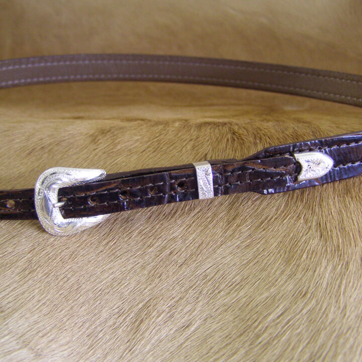 3/8" X 5/8" Brown Gator Calf Hatband