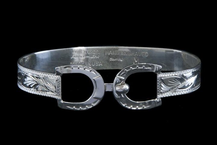 3/8" Sterling Double Horseshoe Bracelet