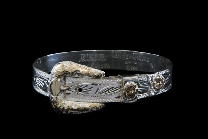 3/8" Sterling and 10K Gold Buckle Bracelet