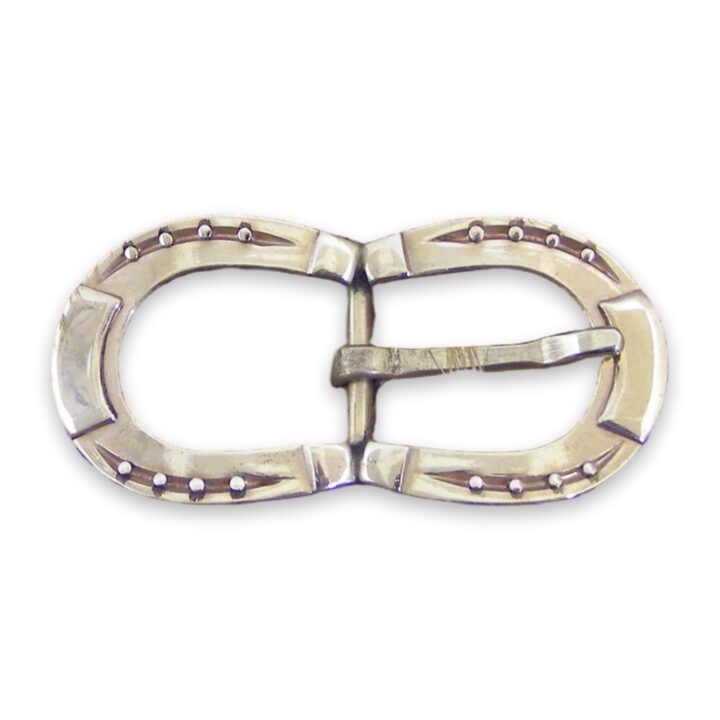 Gold Double Horseshoe Buckle, on a white background